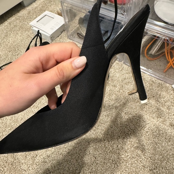 Attico black satin slingback heels - Picture 9 of 11
